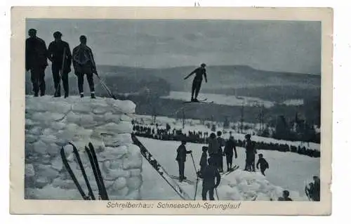 [Ansichtskarte] NIEDER - SCHLESIEN - SCHREIBERHAU / SZKLARSKA POREBA, Schneeschuh - Sprunglauf / Skispingen, leichte Druckstellen. 
