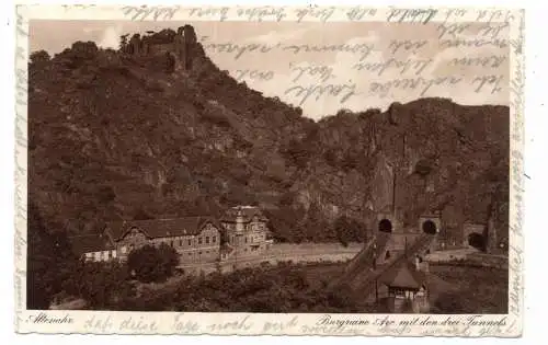 [Ansichtskarte] 5486 ALTENAHR, Burgruine Are und die 3 Tunnels, 1929. 