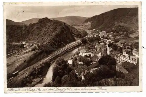 [Ansichtskarte] 5486 ALTENAHR, Blick von der Burgruine Are auf Altenahr, Schwarzes Kreuz und Langfigtal, 1929. 