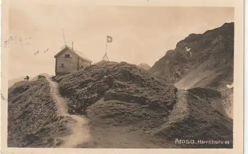 [Ansichtskarte] CH 7050 AROSA GR, Hörnlihütte, 1928. 