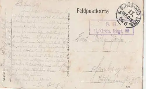 F 02300 CHAUNY, 1.Weltkrieg, Friedhof / Cimitiere, 1915, deutsche Feldpost