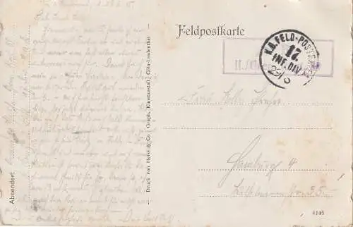 F 02300 CHAUNY, 1.Weltkrieg, Kanal, 1915, deutsche Feldpost