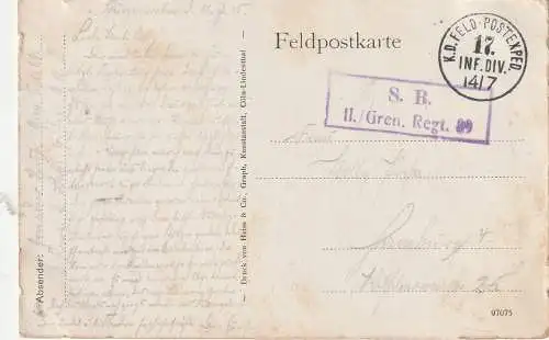 F 02300 CHAUNY, 1.Weltkrieg, Notre - Dame, 1915, deutsche Feldpost, Verlag Heiss & Co.