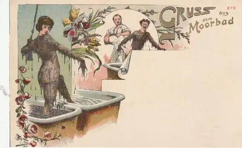 KÜNSTLER / Artist - ARTHUR THIELE, Gruss aus dem Moorbad