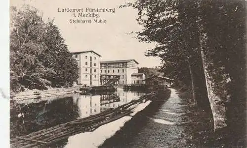 [Ansichtskarte] 0-1432 FÜRSTENBERG, Steinhavel Mühle, Flöße, 20er Jahre. 