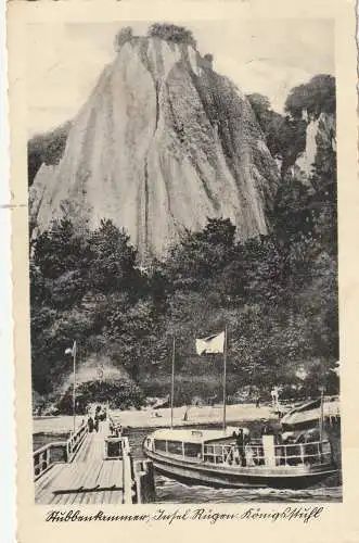 [Ansichtskarte] 0-2355 SASSNITZ / RÜGEN, Ausflugsschiff am Anleger Stubbenkammer, 1936. 