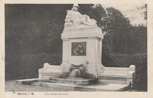 [Ansichtskarte] 0-2500 ROSTOCK, Reuter-Denkmal, 1918. 