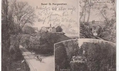 [Ansichtskarte] CH 4102 BINNIGEN BL, St. Margarethen, Kaffeehalle, Park, 1928. 