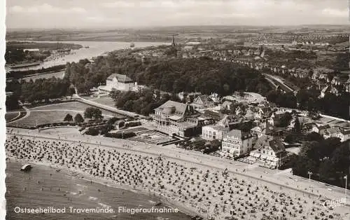 [Ansichtskarte] 2400 LÜBECK - TRAVEMÜNDE, Luftaufnahme 1961. 