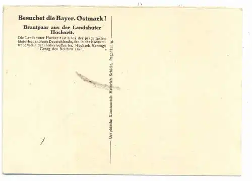 [Ansichtskarte] 8300 LANDSHUT, Brautpaar der Landshuter Hochzeit. 