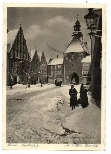 8480 WEIDEN / Oberpfalz, Marktplatz im Schnee