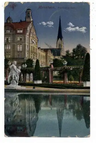 [Ansichtskarte] 6800 MANNHEIM, Friedrichsplatz, 1917, Feldpost: Luftschiffer (Zeppelin) Abt.4, 1. Kompanie. 