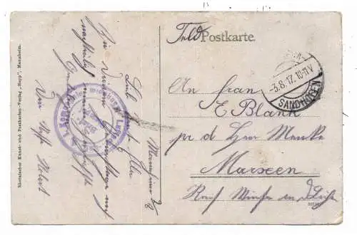 [Ansichtskarte] 6800 MANNHEIM, Friedrichsplatz, 1917, Feldpost: Luftschiffer (Zeppelin) Abt.4, 1. Kompanie. 