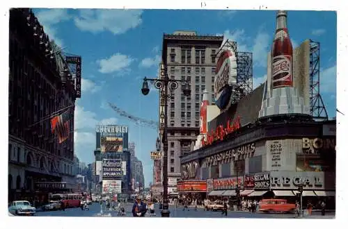 [Ansichtskarte] USA - NEW YORK CITY - MANHATTAN, Times Square, PEPSI COLA Advertising, 1963. 