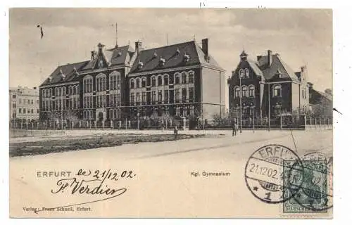 [Ansichtskarte] 0-5000 ERFURT, Kgl. Gymnasium, 1902. 