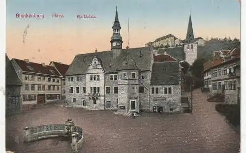 [Ansichtskarte] 0-3720 BLANKENBURG, Marktplatz, 1914. 