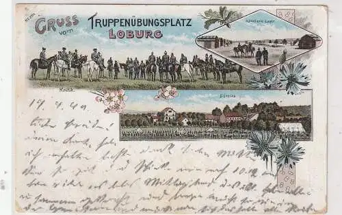0-3272 MÖCKERN - LOBURG, Truppen Übungsplatz, Lithographie 1899