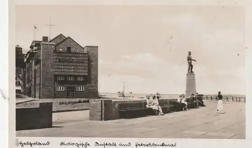 [Ansichtskarte] 2192 HELGOLAND, Biologische Anstalt, Petersdenkmal, 30er Jahre. 