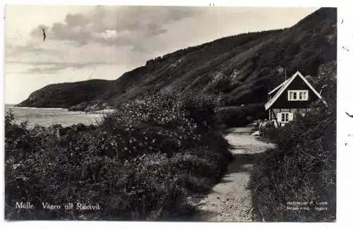 [Ansichtskarte] S 26338 HÖGANÄS - MÖLLE, Vägen till Rätvik, kl. Einriss, 1920. 