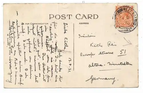 UK - ENGLAND - DORSET - BURTON, Bradstock, 1931, kl. Einriss / AF