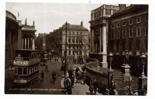 [Ansichtskarte] EIRE / IRLAND - DUBLIN, College Green and Westmoreland Street, Tram. 