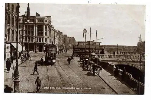 [Ansichtskarte] EIRE / IRLAND - DUBLIN, Eden Quay from Bachelors Walk, Tram. 