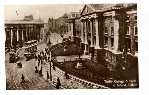 [Ansichtskarte] EIRE / IRLAND - DUBLIN, Trinity College & Bank of Ireland, Tram. 
