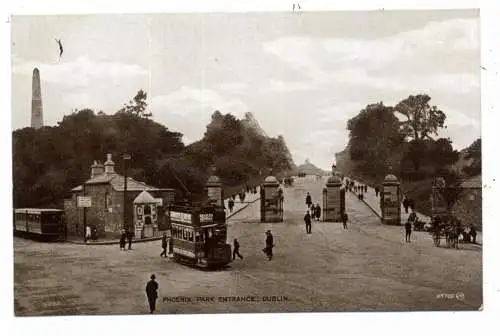 [Ansichtskarte] EIRE / IRLAND - DUBLIN, Phoenix Park Entrance, Wellington - Obelisk, Tram. 