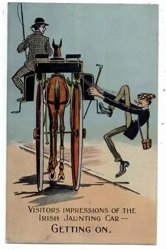 [Ansichtskarte] EIRE / IRLAND - HUMOUR - GETTING ON JAUNTING CAR. 