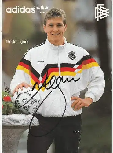 [Ansichtskarte] FUSSBALL - DEUTSCHE FUSSBALL NATIONALMANNSCHAFT - BODO ILLGNER, Autogramm. 
