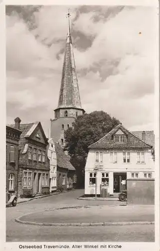 [Ansichtskarte] 2400 LÜBECK - TRAVEMÜNDE, Alter Winkel und Kirche, 1961. 