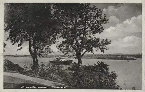 2000 HAMBURG - ALTONA - NIENSTEDTEN, Elbpartie, Frachtschiff, 1934