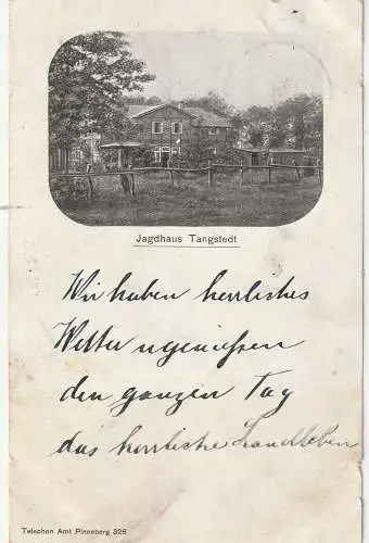 [Ansichtskarte] 2081 TANGSTEDT / Pinneberg, Jagdhaus, 1912. 