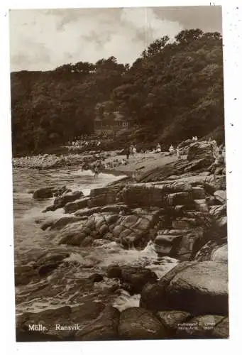 [Ansichtskarte] S 26377 HÖGANÄS - MÖLLE - RANSVIK, Strand, Restaurang, 1930. 