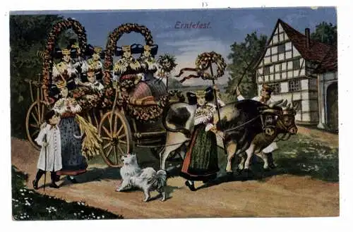 LANDWIRTSCHAFT - ERNTEFEST, Festwagen, Schaumburg - Lippische Trachten
