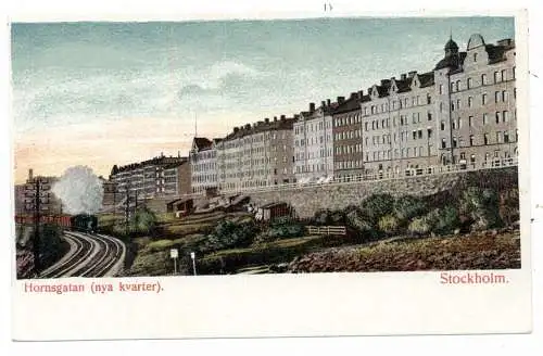 [Ansichtskarte] S 116 00 STOCKHOLM - SÖDERMALM, Hornsgatan, Train, undivided back. 