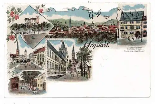 [Ansichtskarte] 0-5210 ARNSTADT, Lithographie, 6 Ansichten. 