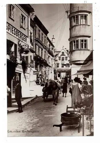 [Ansichtskarte] A 4810 GMUNDEN, Kirchengasse, belebte Szene. 