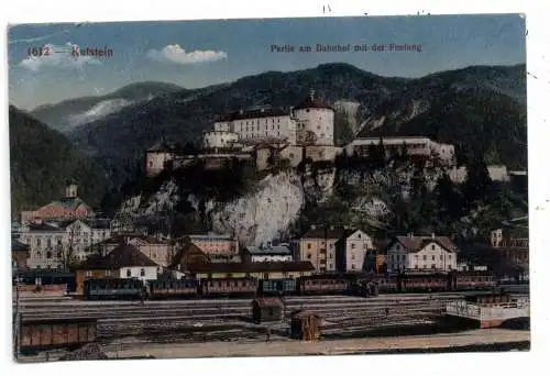 [Ansichtskarte] A 6330 KUFSTEIN, Partie am Bahnhof, kl. Druckstelle. 
