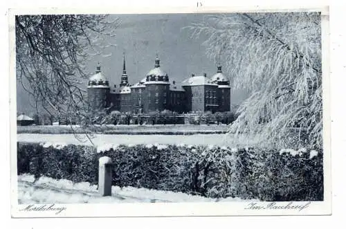 [Ansichtskarte] 0-8105 MORITZBURG, Schloß Moritzburg im Schnee, 1933. 