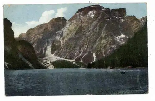 [Ansichtskarte] I 39030 PRAGS, Pragser Wildsee, Werbe - Zudruck Dr. E. Weber's Alpenkräutertee, Verlag Stengel. 