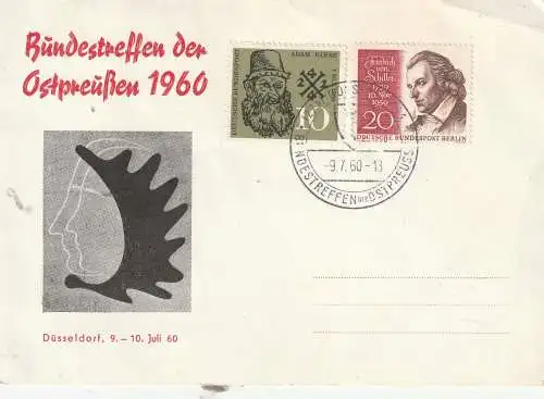 [Ansichtskarte] OSTPREUSSEN - Bundestreffen der Ostpreußen 1960 in Düsseldorf, Sonderpostkarte. 