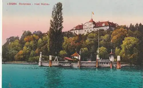 [Ansichtskarte] 7750 KONSTANZ - INSEL MAINAU, Schloß, Schiffsanleger. 