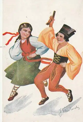 TRACHTEN - POLNISCHE TRACHTEN, Künstler - Karte Wesolowski