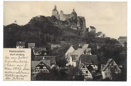 8565 KIRCHENSITTENBACH - HOHENSTEIN, Dorf mit Burg, ca. 1905