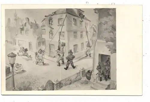 [Ansichtskarte] MILITÄR - Wehrmacht, Humor, Nachrichtentruppen - Kabelleger, Westfront. 