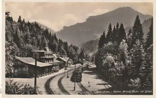 CH 3860 MEIRINGEN - BRÜNIG - KULM  BE, Brünigbahn - Station / Bahnhof, Schmalspurbahn, Verlag Goetz