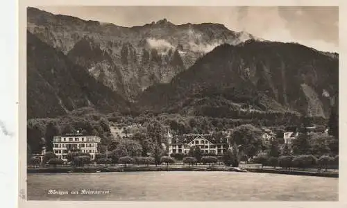 CH 3806 BÖNIGEN BE, Hotel & Pension Belle-Rive, Ansicht vom See, Verlag Photoglob