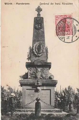 [Ansichtskarte] F 67360 BAD MORSBRONN / MORSBRONN - LES - BAINS, Denkmal der franz. Kürassiere, 1911. 
