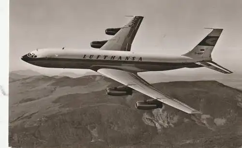 [Ansichtskarte] FLUGZEUG / AIRPLANE - LUFTHANSA BOEING 707 Intercontinental, 1961. 